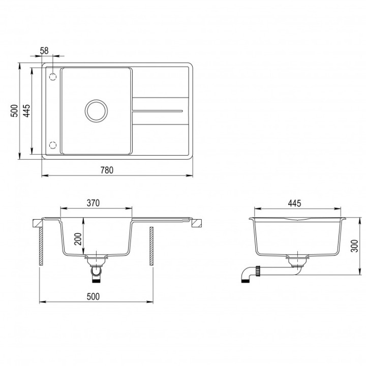 Aquasanita - Helika Bella 780.0E black metallic