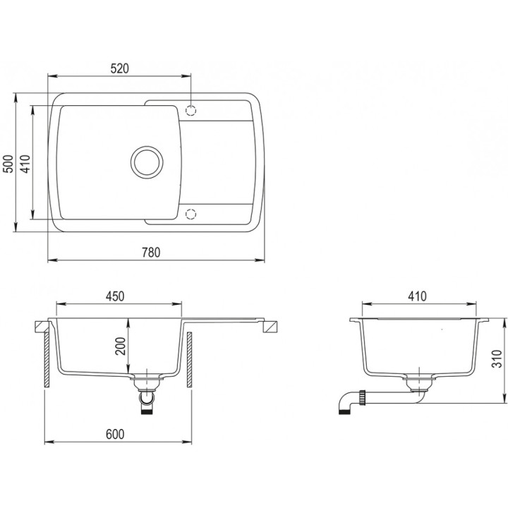 Aquasanita - Helika Lira 780.0E black metallic