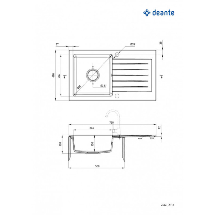 Deante Zorba 760.0E Grafit