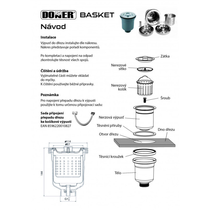 Donner BASKET Lesklý chrom