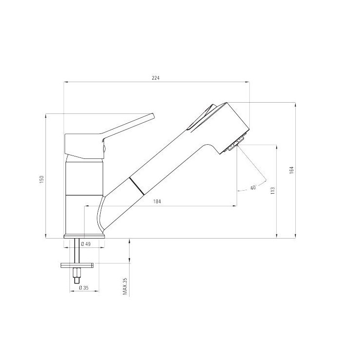 Deante Narcyz Lesklý chrom