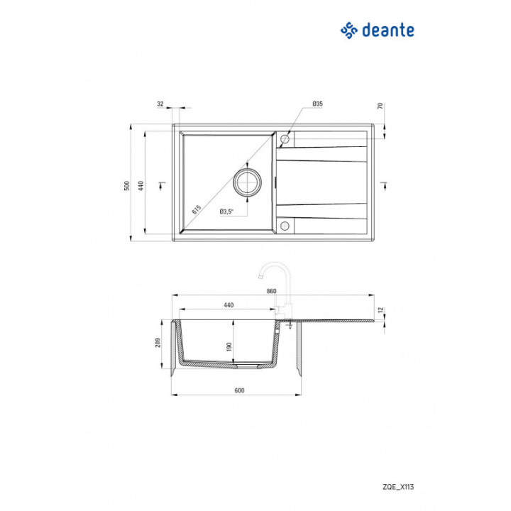 Deante Eridan 860.0E Grey metallic