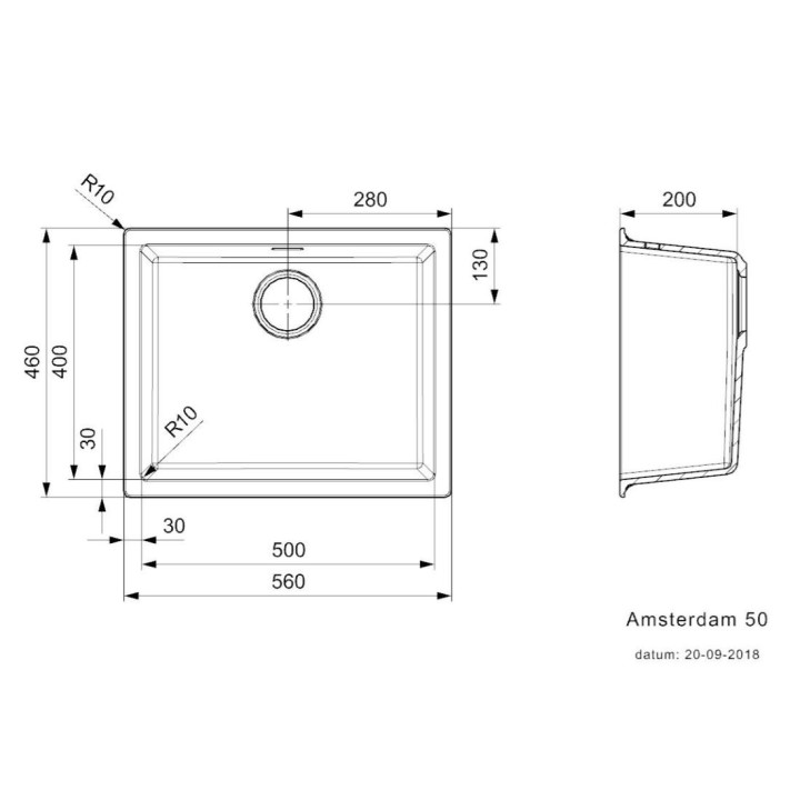 Reginox Amsterdam 560 Black silvery