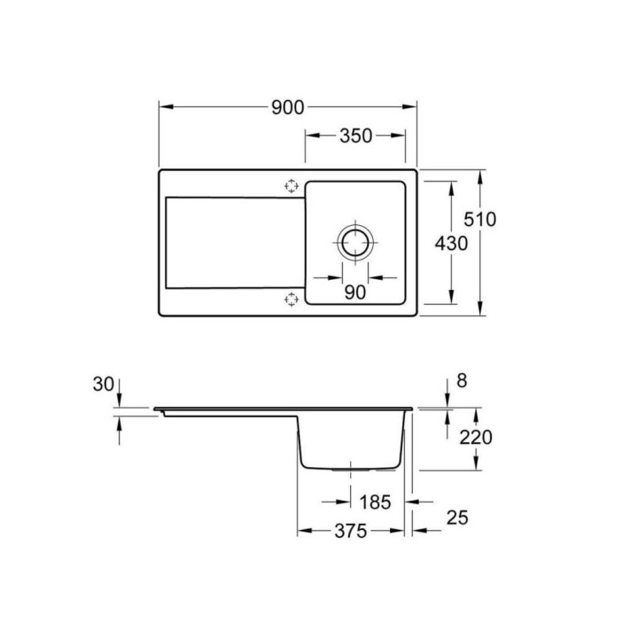 Villeroy & Boch Siluet 900.0 Bílá keramika