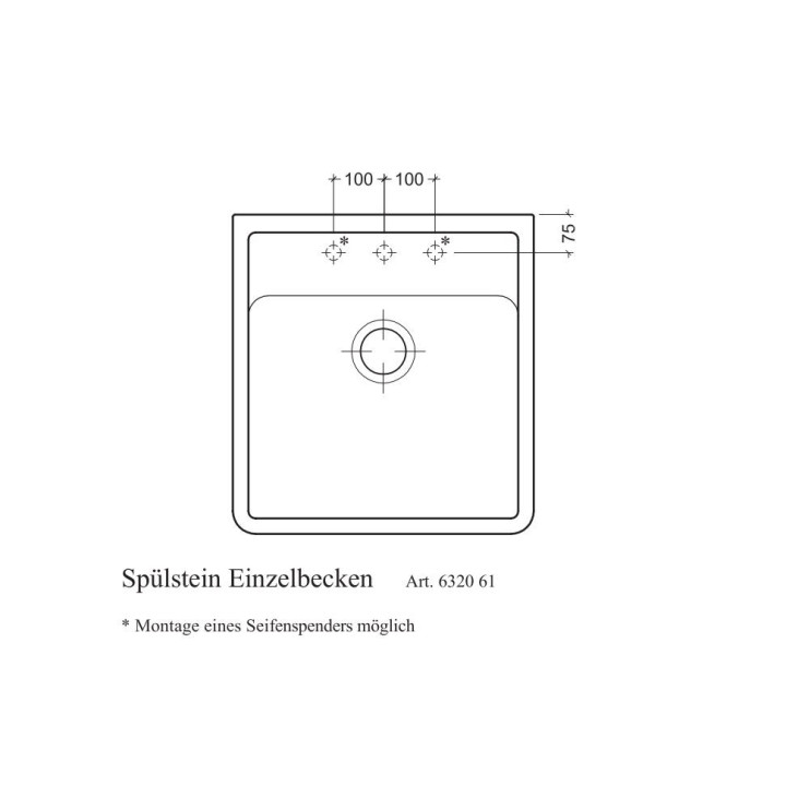 Villeroy & Boch Single 595 Matná černá / Ebony
