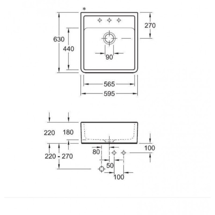 Villeroy & Boch Single 595 Mosaic Bílá keramika Mosaic