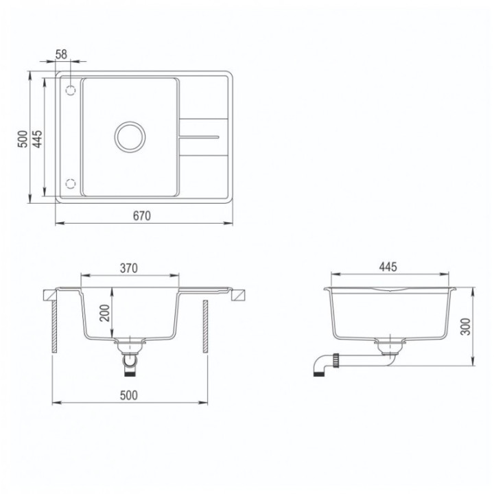 Aquasanita - Helika Bella 670.5E black metallic