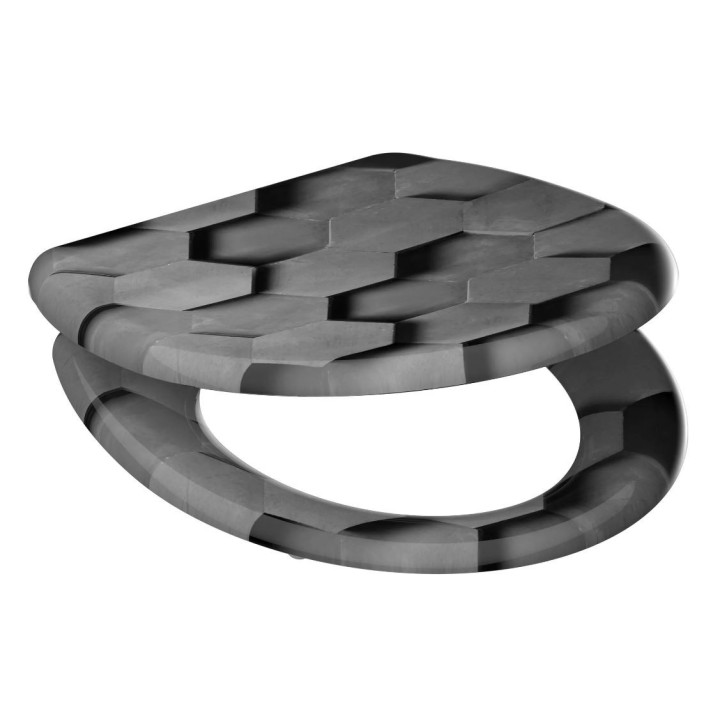 Schütte GREY HEXAGONS| Duroplast, Soft Close