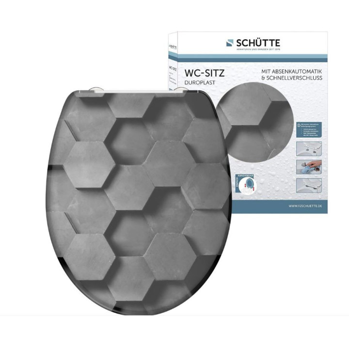 Schütte GREY HEXAGONS| Duroplast, Soft Close