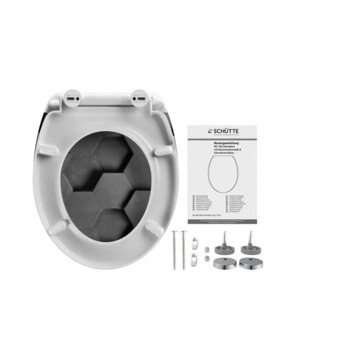 Schütte GREY HEXAGONS| Duroplast, Soft Close