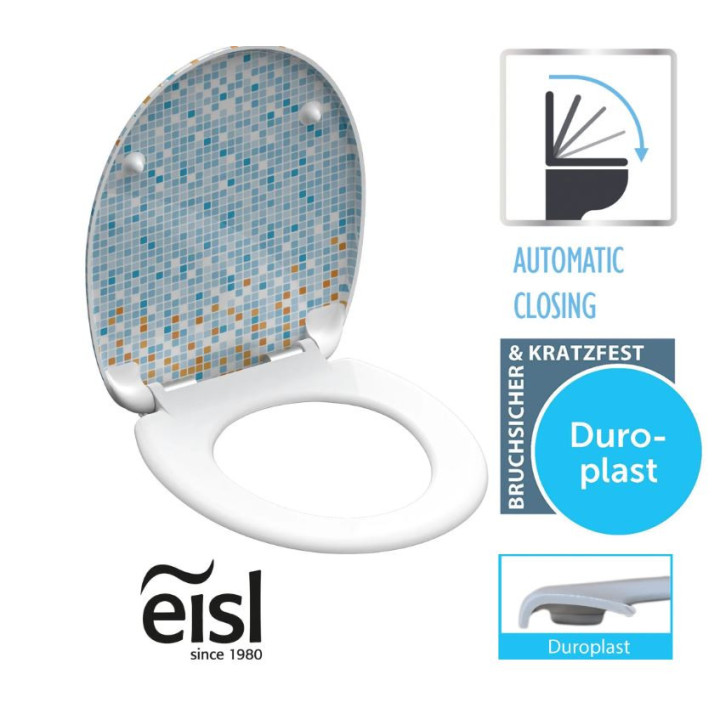 Schütte MOSAIK BLAU-ORANGE | Duroplast, Soft Close