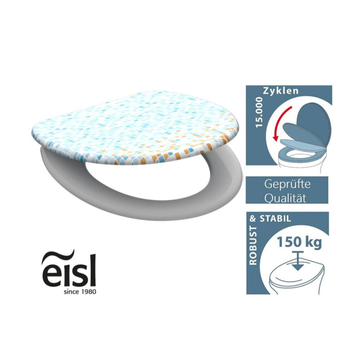 Schütte MOSAIK BLAU-ORANGE | Duroplast, Soft Close