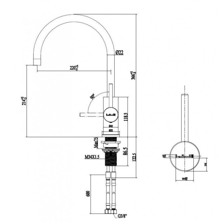 Reginox SET Miami 500 Gold + baterie Cano + příslušenství Gold