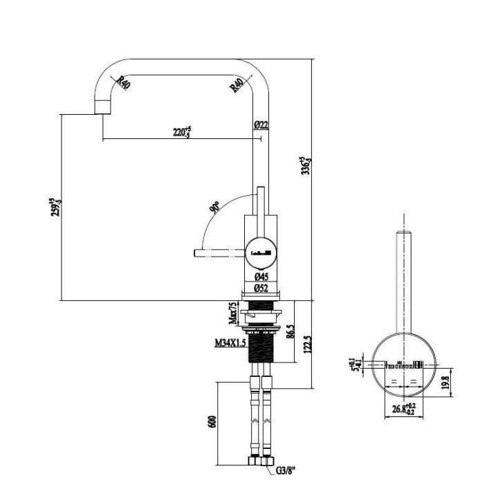 Reginox SET Miami 500 Gold + baterie Crystal + příslušenství Gold