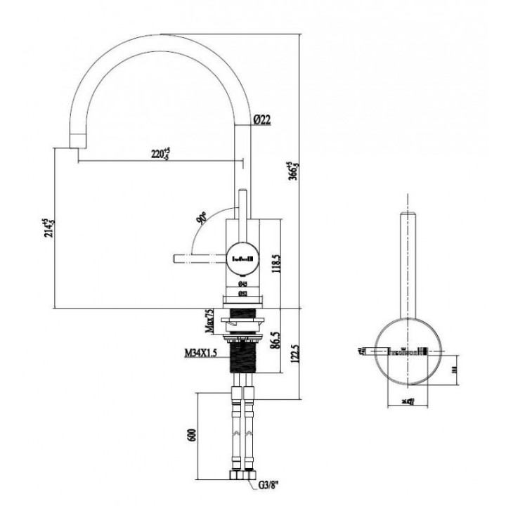 Reginox SET Miami 500 Copper + baterie Cano + příslušenství Copper