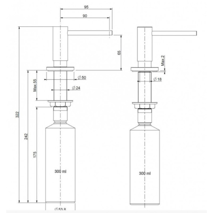 Reginox SET Miami 500 Copper + baterie Cano + příslušenství Copper
