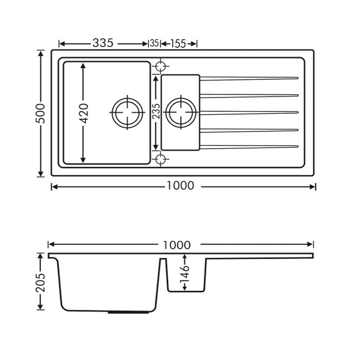 Granisil Vivaldi 1000.10 Pure Black