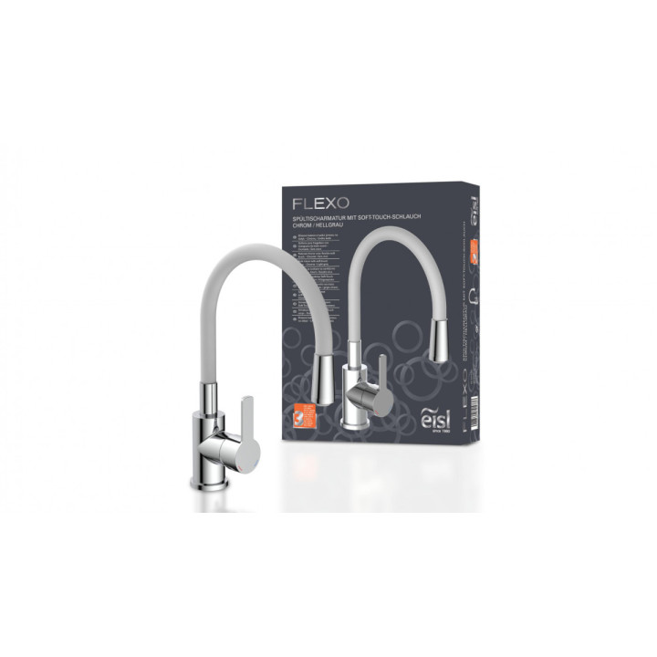 Eisl Flexo světle šedá / lesklý chrom