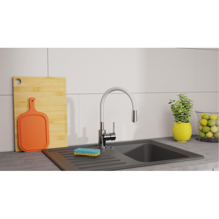 Eisl Flexo světle šedá / lesklý chrom