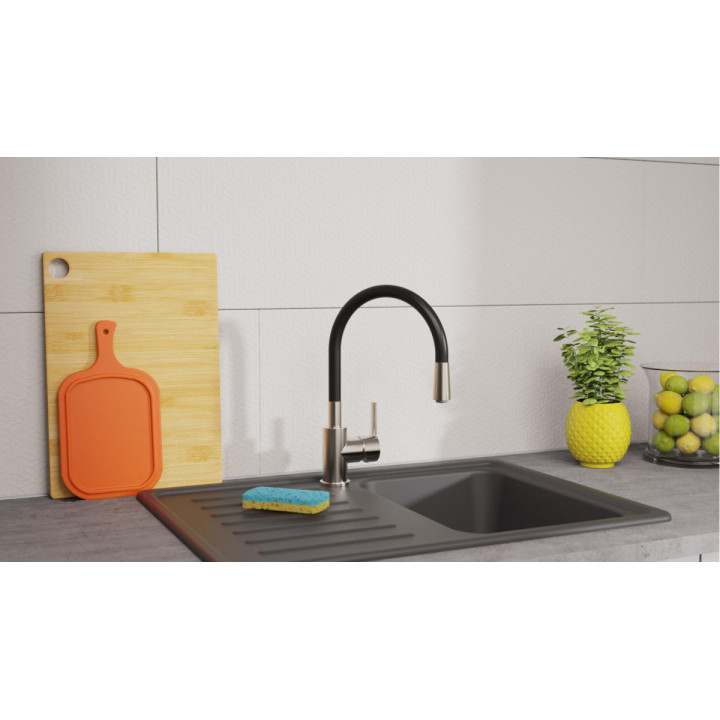 Eisl Flexo světle šedá / lesklý chrom