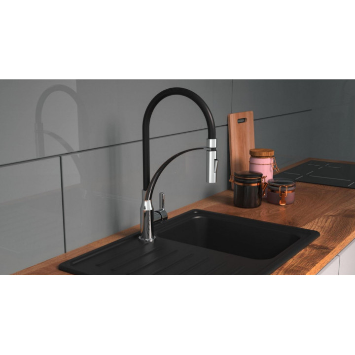 Eisl Carneo černá / lesklý chrom