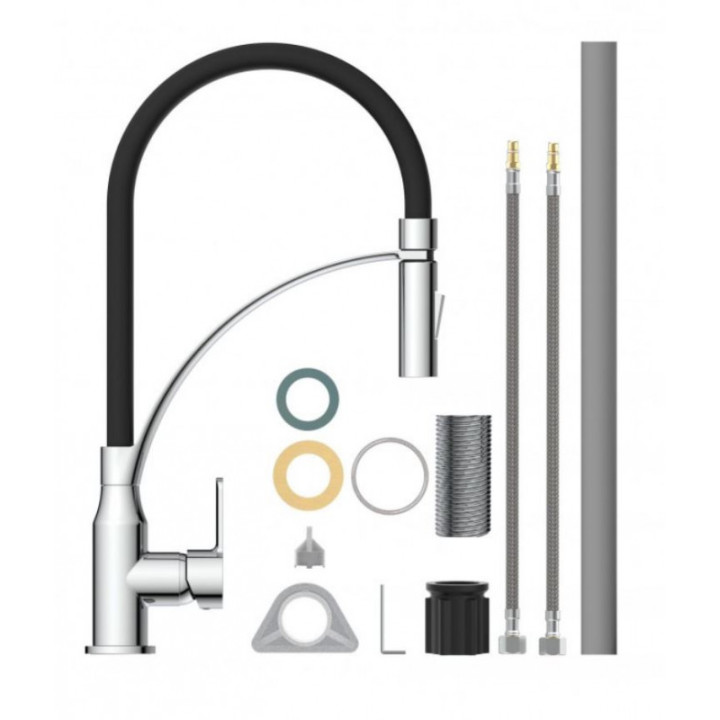 Eisl Carneo černá / lesklý chrom