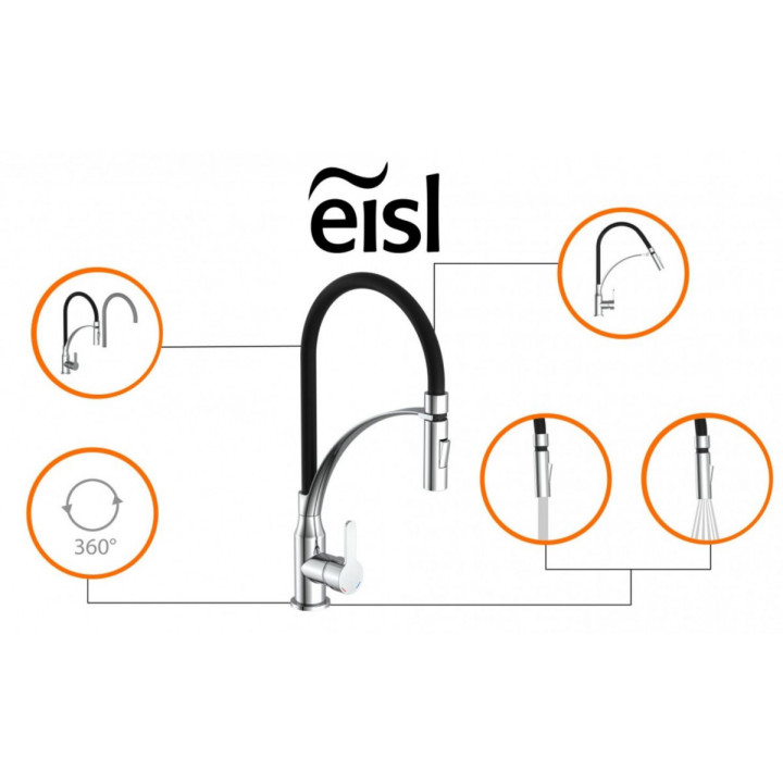 Eisl Carneo černá / lesklý chrom