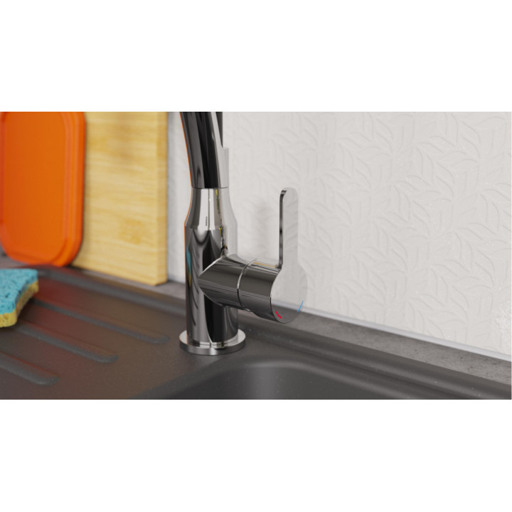 Eisl Carneo černá / lesklý chrom