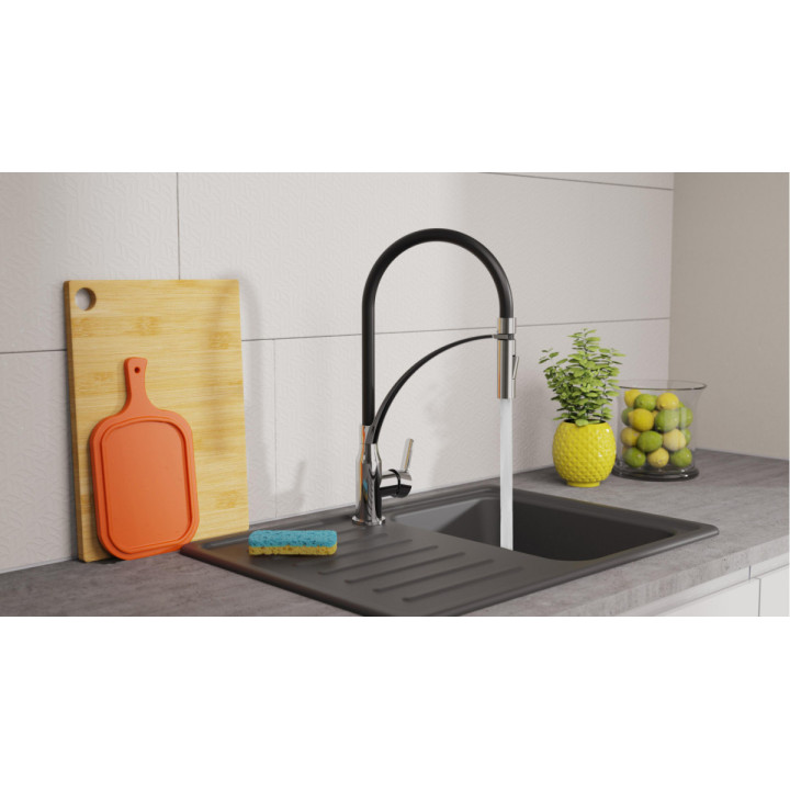 Eisl Carneo černá / lesklý chrom