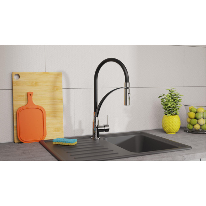 Eisl Carneo černá / lesklý chrom