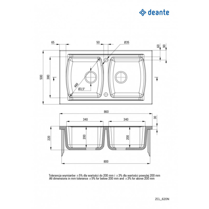 Deante Lusitano 860.2 Bílá keramika