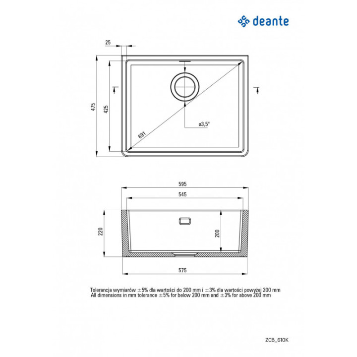 Deante Sabor 595 Bílá keramika
