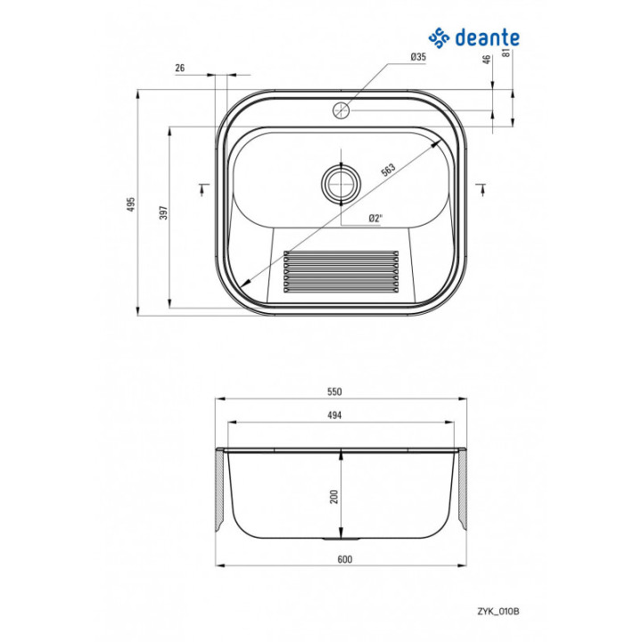 Deante Nerez 550 Nerezová ocel