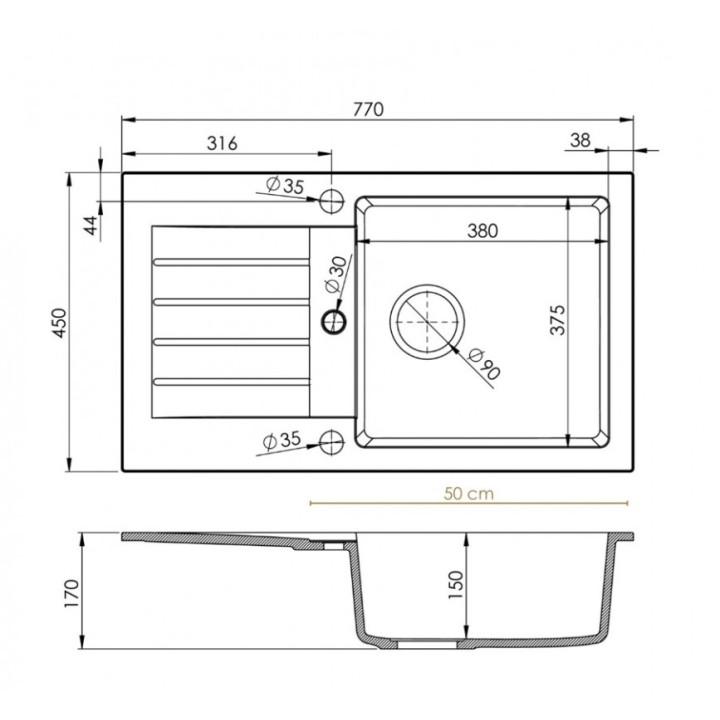Granisil Arcos 770.0 Black metallic