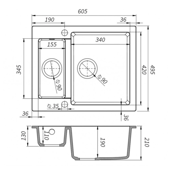 Granisil Fabero 605.2 Black metallic