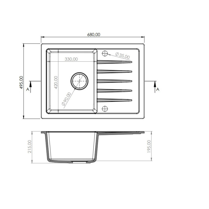 Granisil Lago 680.0 Black metallic