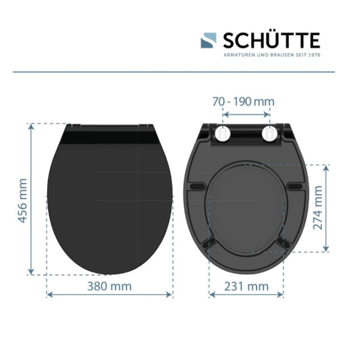 Schütte SLIM BLACK| Duroplast, Soft Close