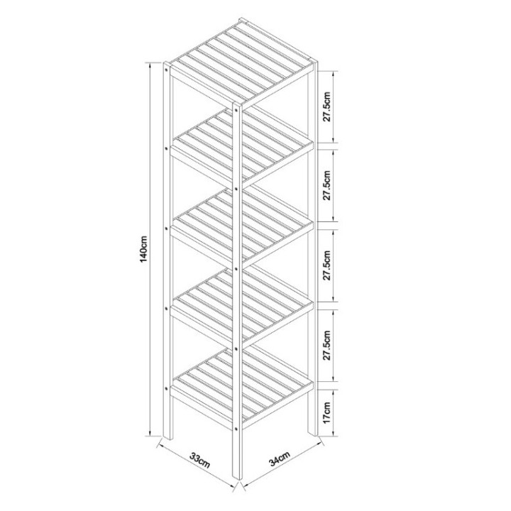 Schütte Bambusová police s 5 přihrádkami ( BMBA02-REG51 )