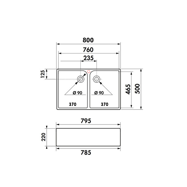 Chambord Farmhouse 800.2 Bílá
